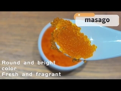 Des Kapelan-Fisch-Rogensushifliegenden fisches Masago Tobiko Rogen gefrorener Kapelan