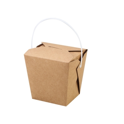Wegwerfrechteck-Essen zum Mitnehmen-harter Papierkasten Tray Kraft Food Noodle Box