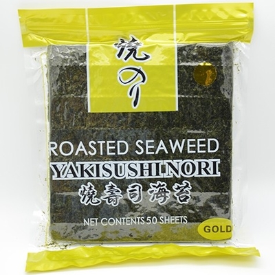 Goldener gebratener Yaki Nori Seaweed Crispy 50 Nori Algae Sheets