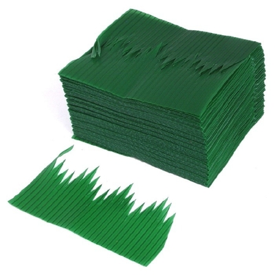 7.5cm grüne Blatt-Nahrungsmitteldienende Werkzeug-Dekoration Plastiksushi-Blatt