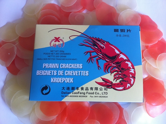 färbten chinesische Cracker der Garnelen-200g roter weißer Imbiss farbigen Garnelen-Chip