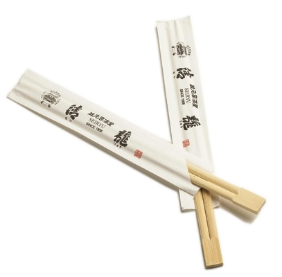 Japanische stützbare Wegwerfbambusessstäbchen mit Papierärmel