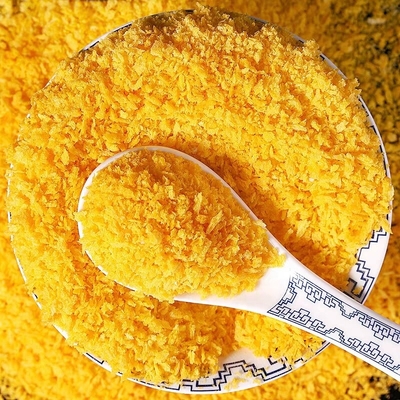 Flockiger knusperiger knuspriger gelber Japaner Panko blättert gebackener Brot-Geruch ab